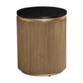 Bijzettafel Goldtown | Zwart Eiken Fineer Rond Ø 45 cm