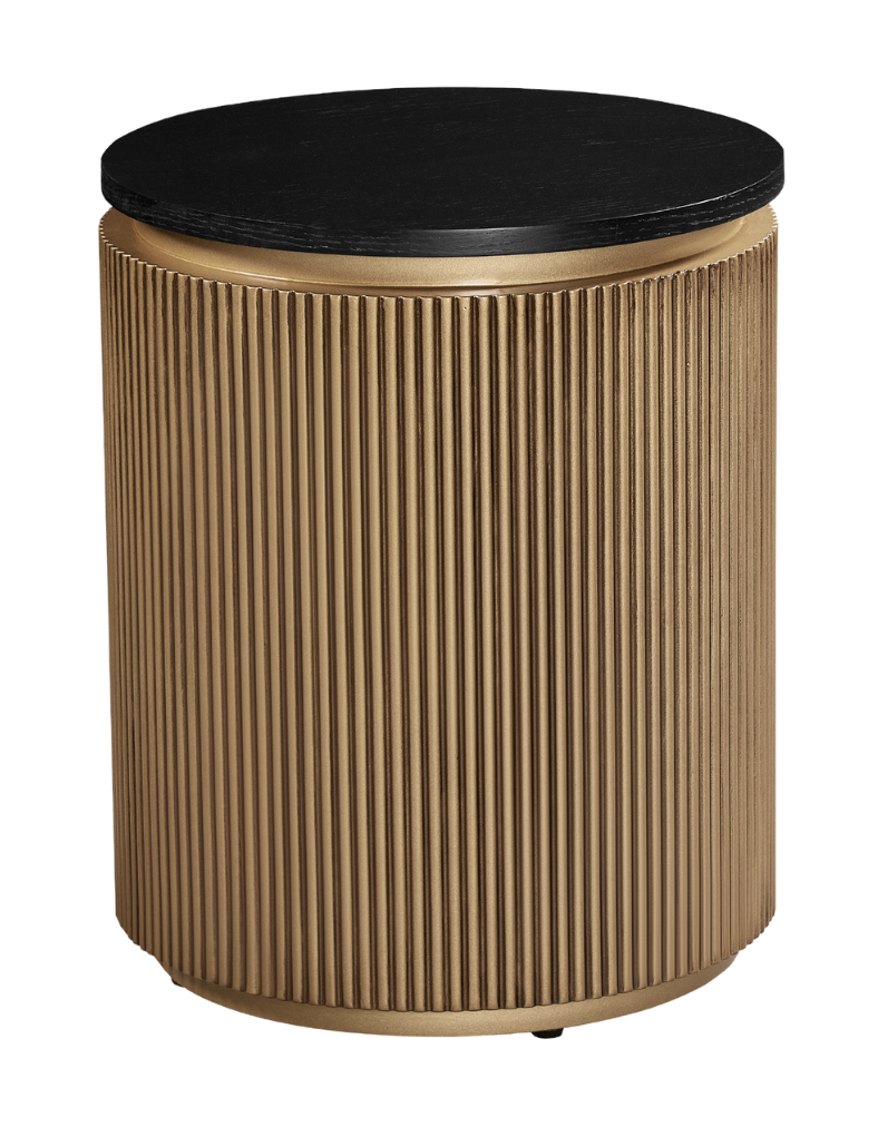 Bijzettafel Goldtown | Zwart Eiken Fineer Rond Ø 45 cm
