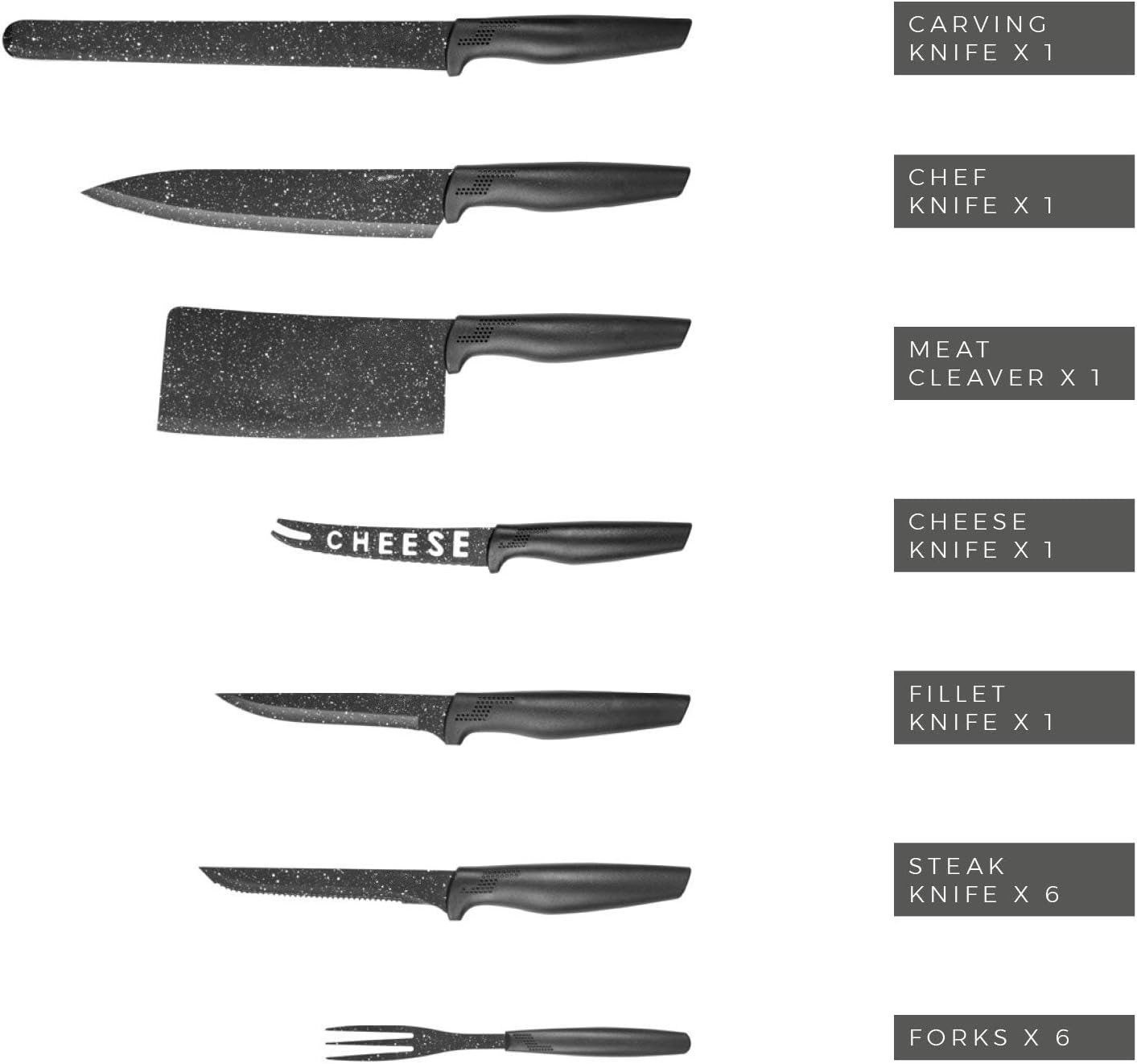 Messenset 24 delig zwart - Royalty Line