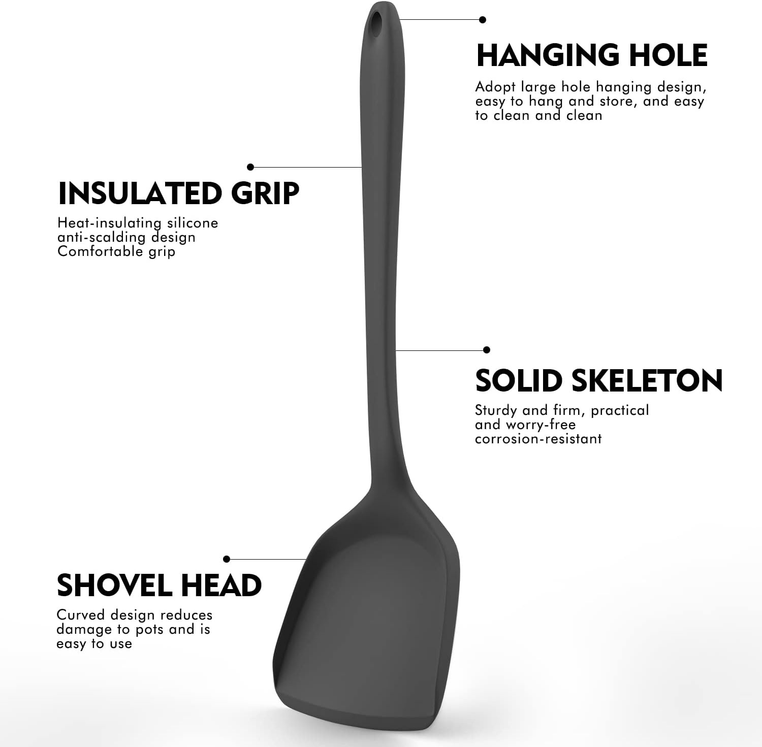 Keukengerei set met houder - 15 delig Grijs