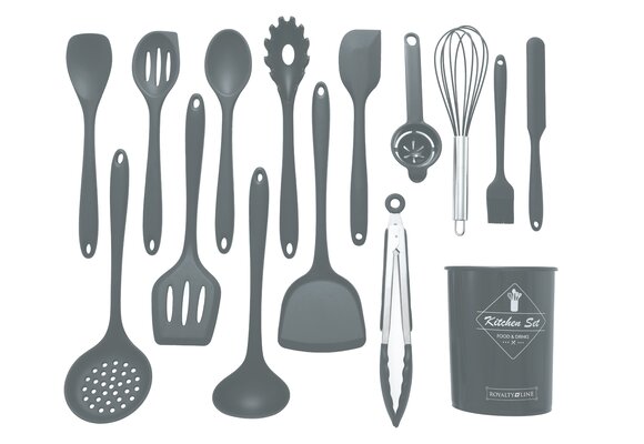 Keukengerei set - 15 delig Grijs