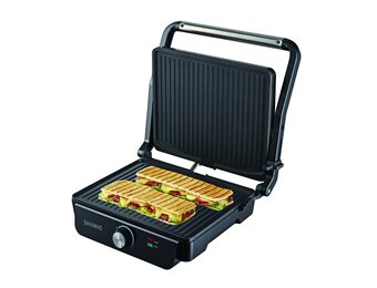 Panini Grill / Contactgrill  - Zwart/RVS | Royalty line