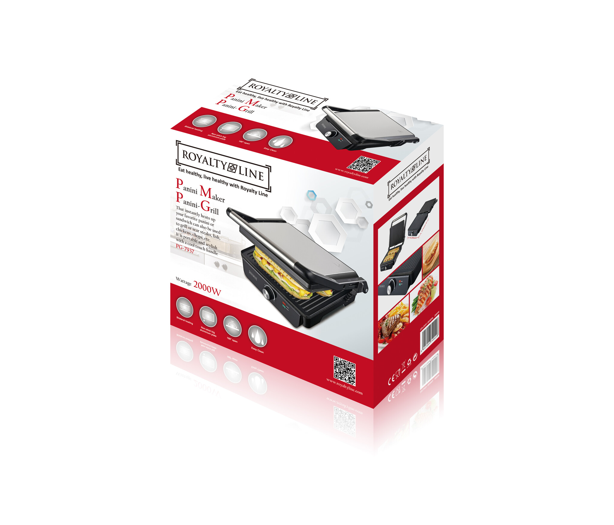 Panini Grill / Contactgrill - Zwart/RVS | Royalty line
