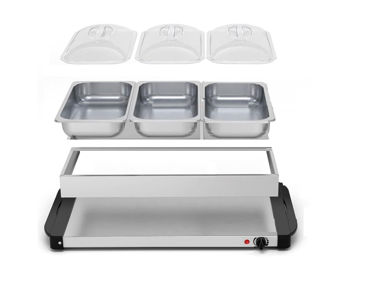 Buffetwarmer - Serveerder en Warmhoudplaat | Inclusief deksel