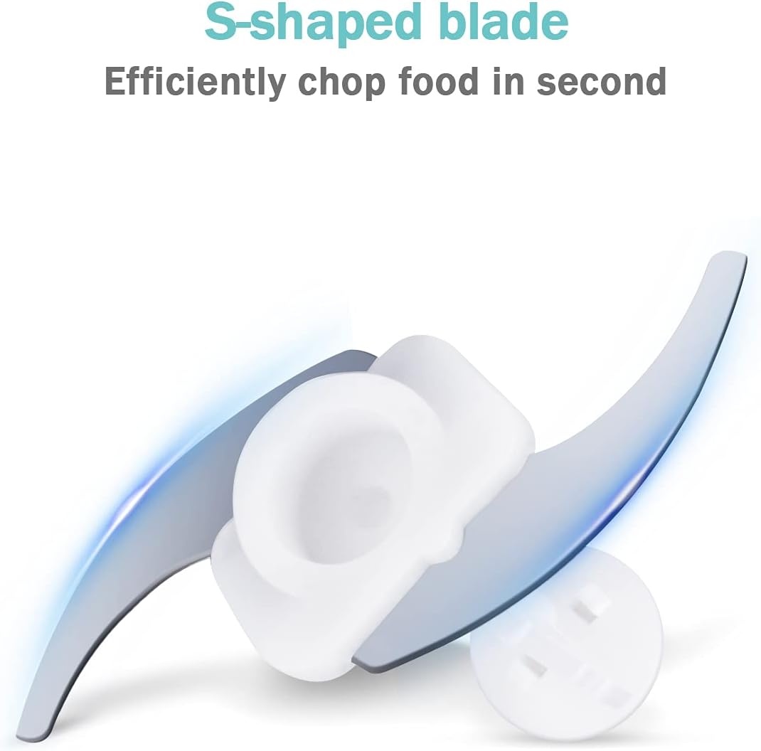 Elektrische Hakmolen 300W | 2 snelheden | Groentesnijder |1 liter glazen kom | RVS/glas