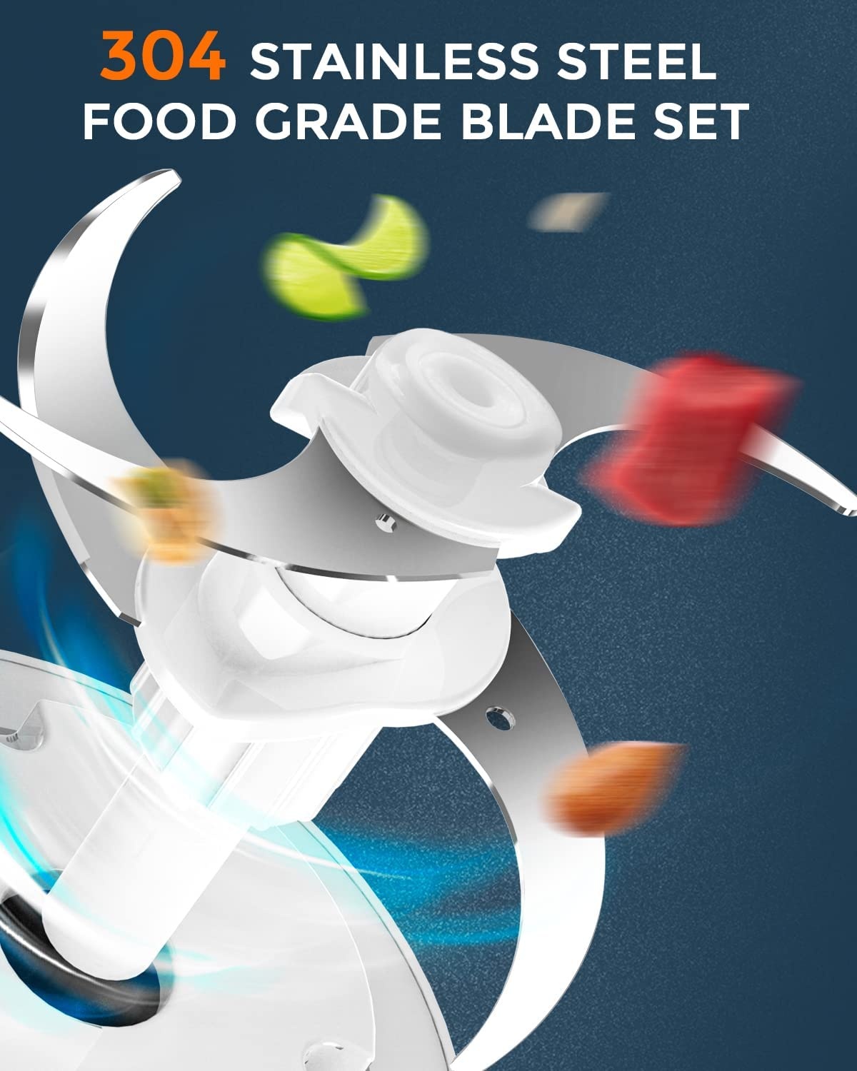 Elektrische Hakmolen 300W | 2 snelheden | Groentesnijder |1 liter glazen kom | RVS/glas