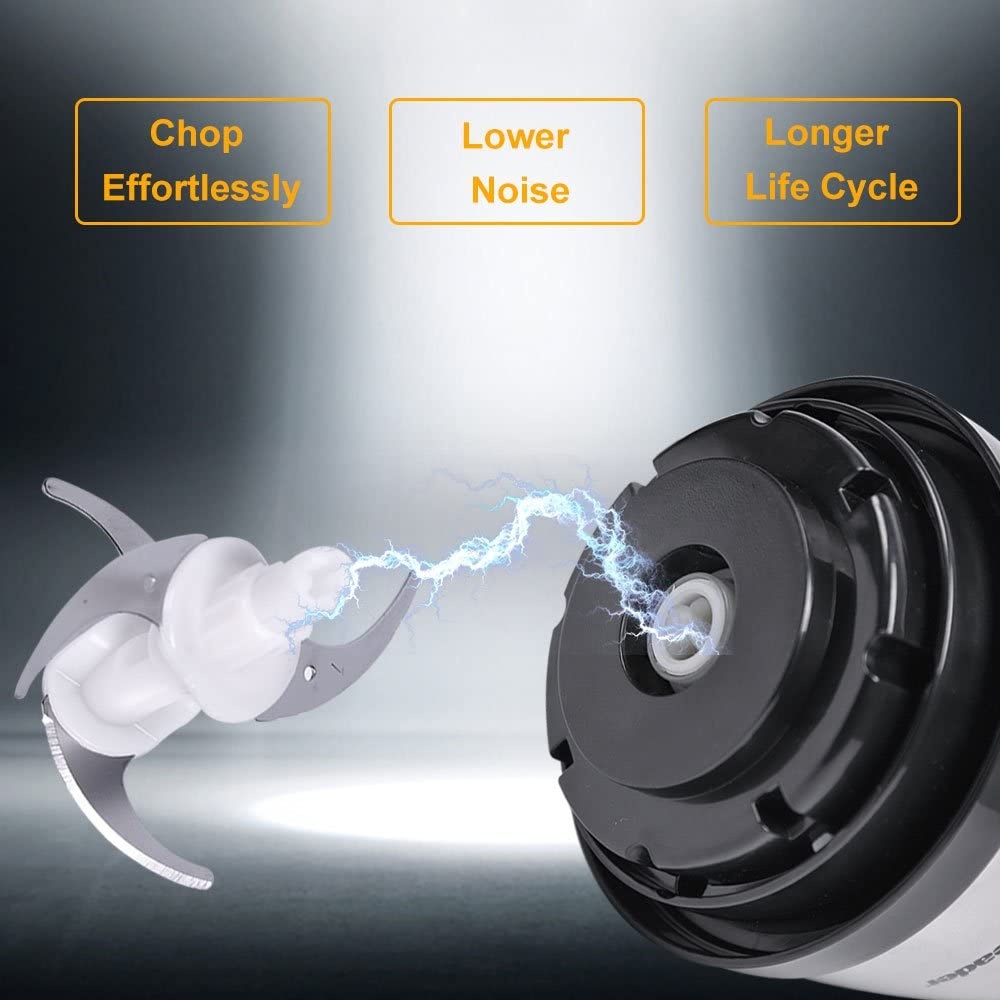 Elektrische Hakmolen 300W | 2 snelheden | Groentesnijder |1 liter glazen kom | RVS/glas