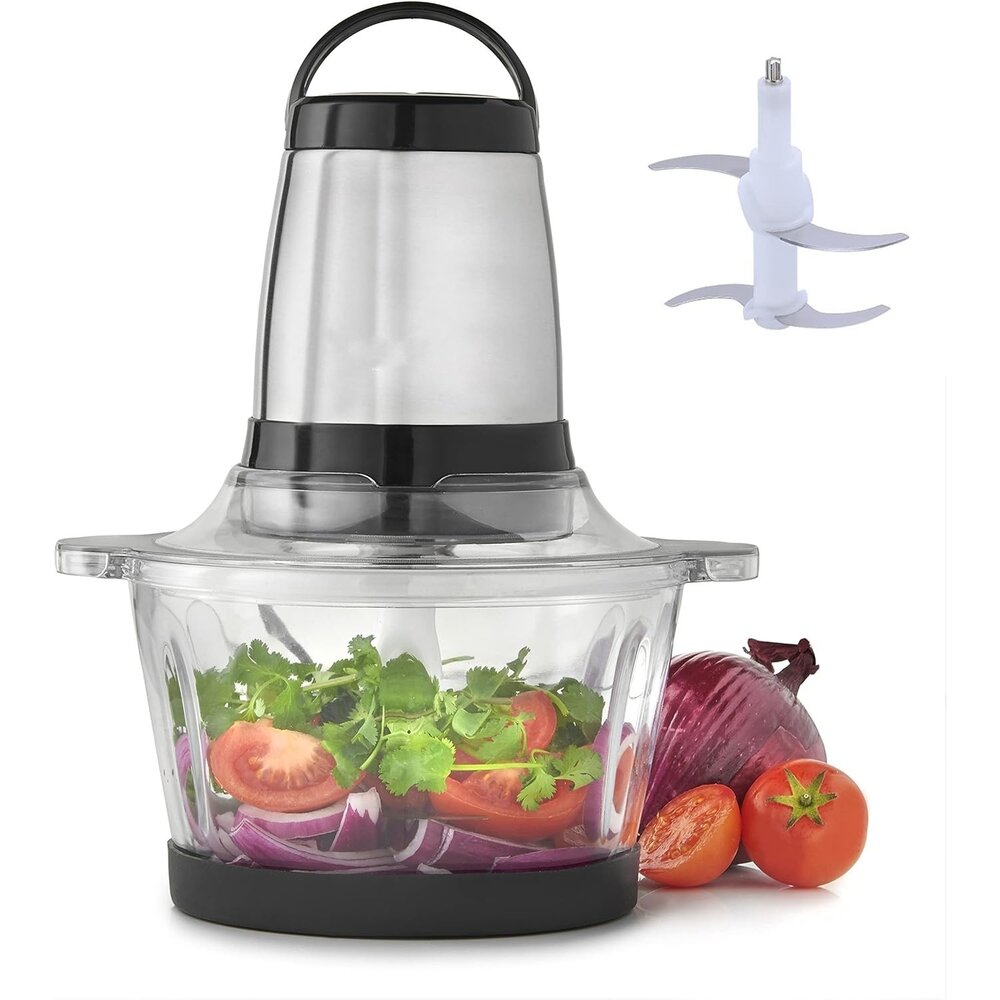Elektrische hakmolen | groentesnijder RVS | Chopper 300W - Bazaaronline
