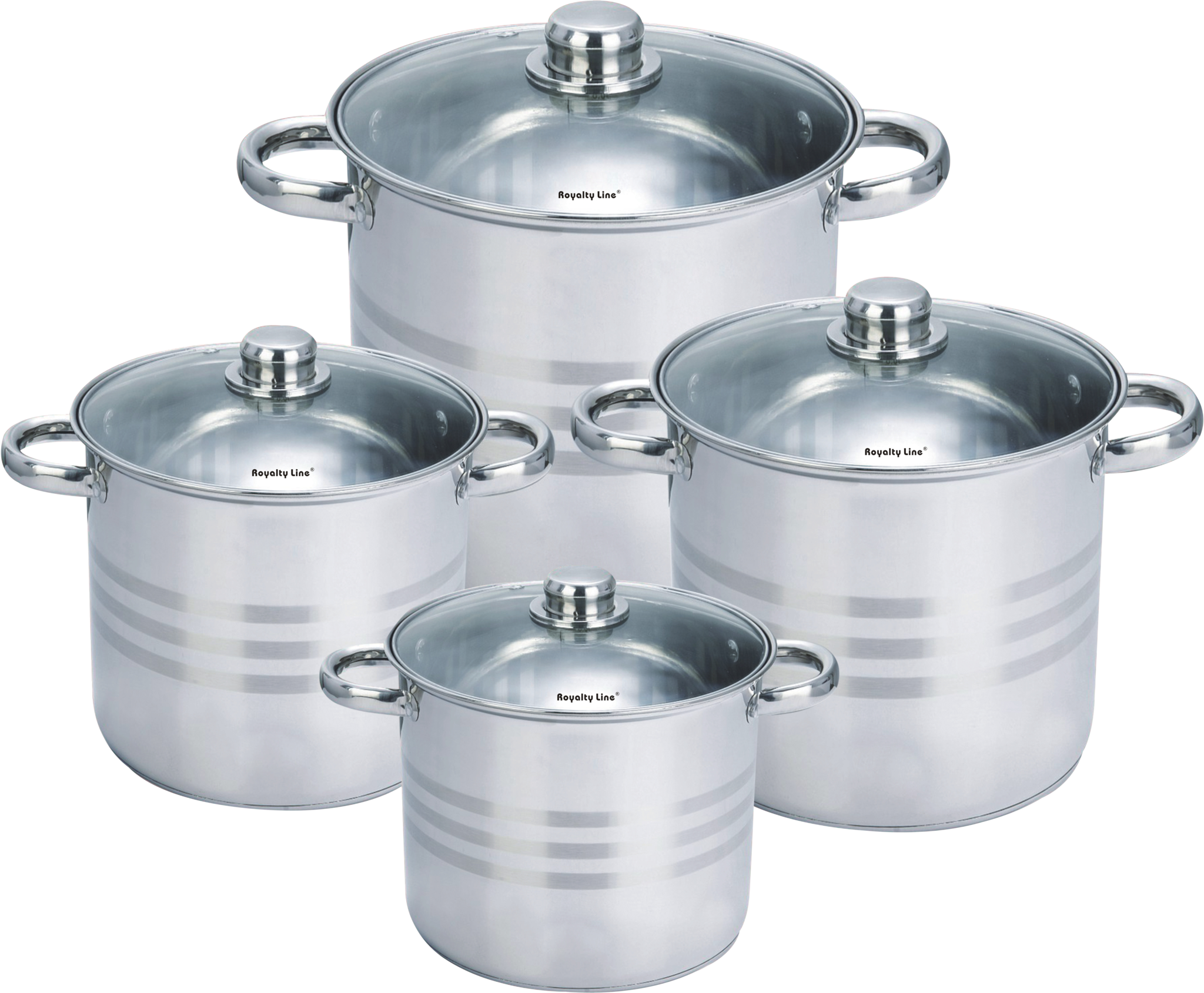 Bern Diepe Pannenset 8 delig | RVS | Royalty line
