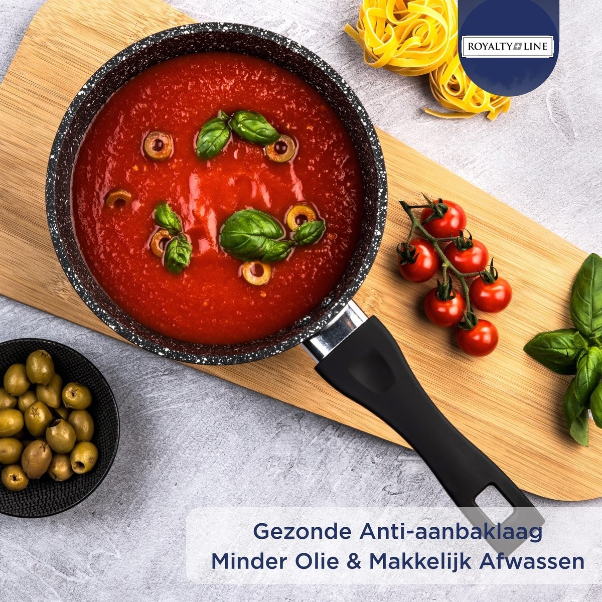 Basel steelpannen | Inductie | Zwart | Ø 16/18/20 cm | Royalty line