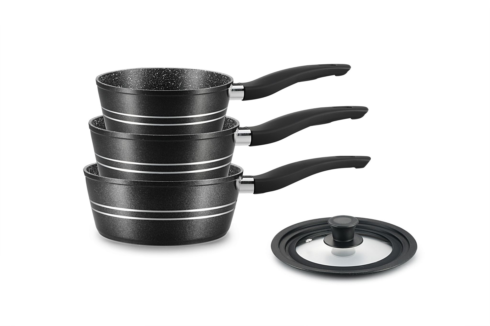 Basel steelpannen | Inductie | Zwart | Ø 16/18/20 cm | Royalty line