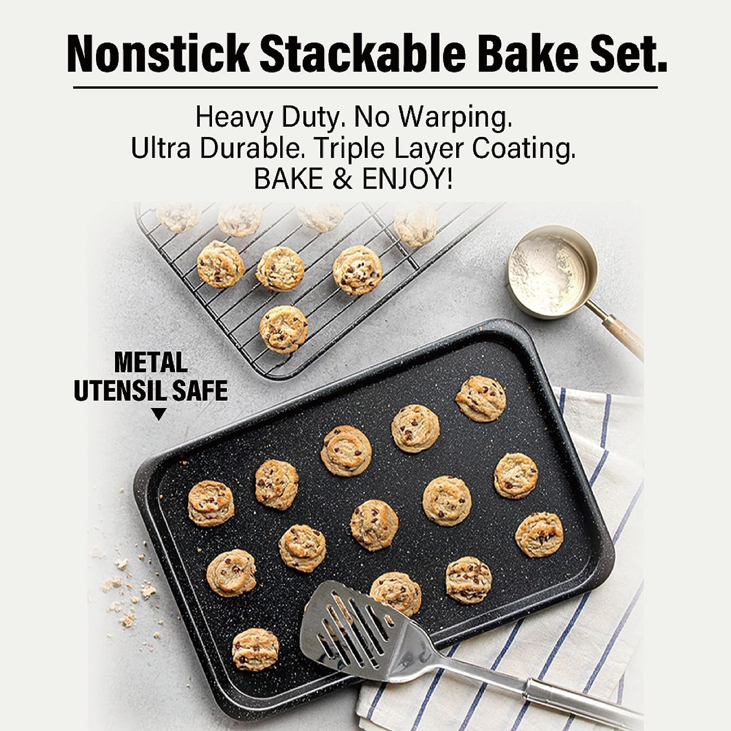 5 delig bakvormen set - muffinvorm - bakplaat - zwart | Royalty Line