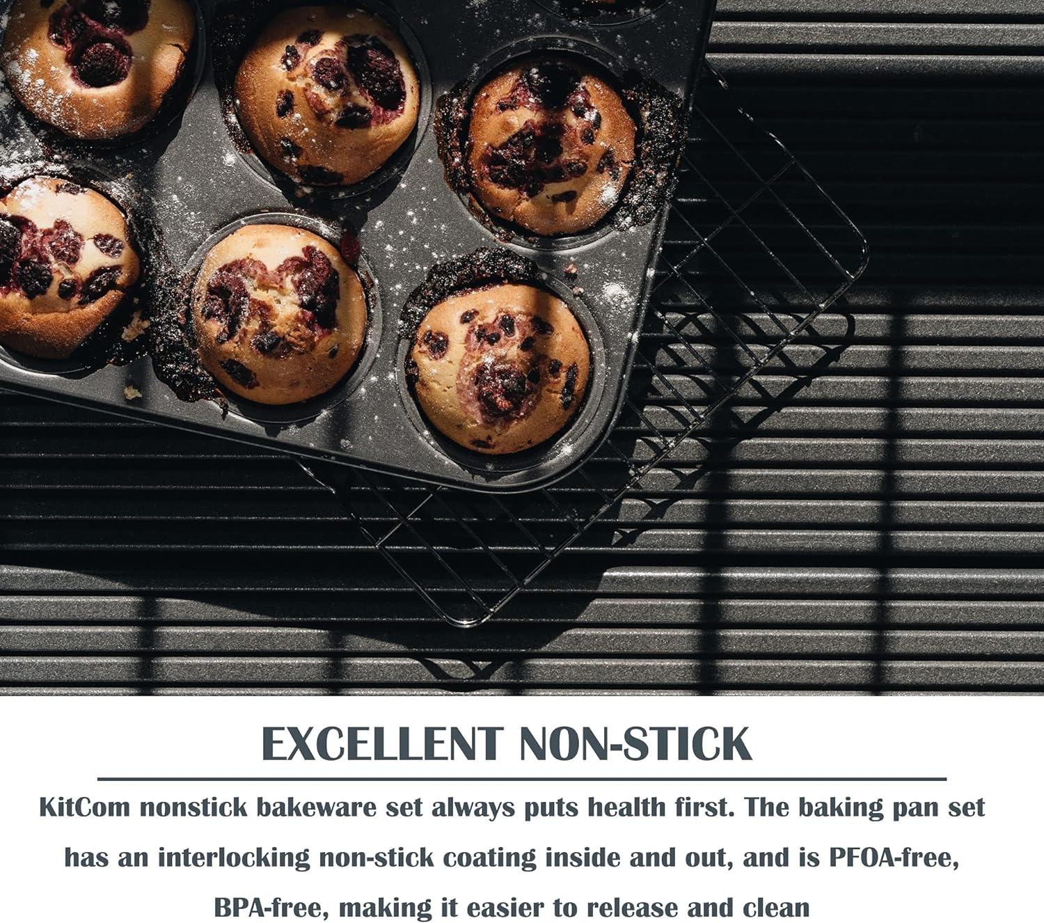 5 delig bakvormen set - muffinvorm - bakplaat - zwart | Royalty Line
