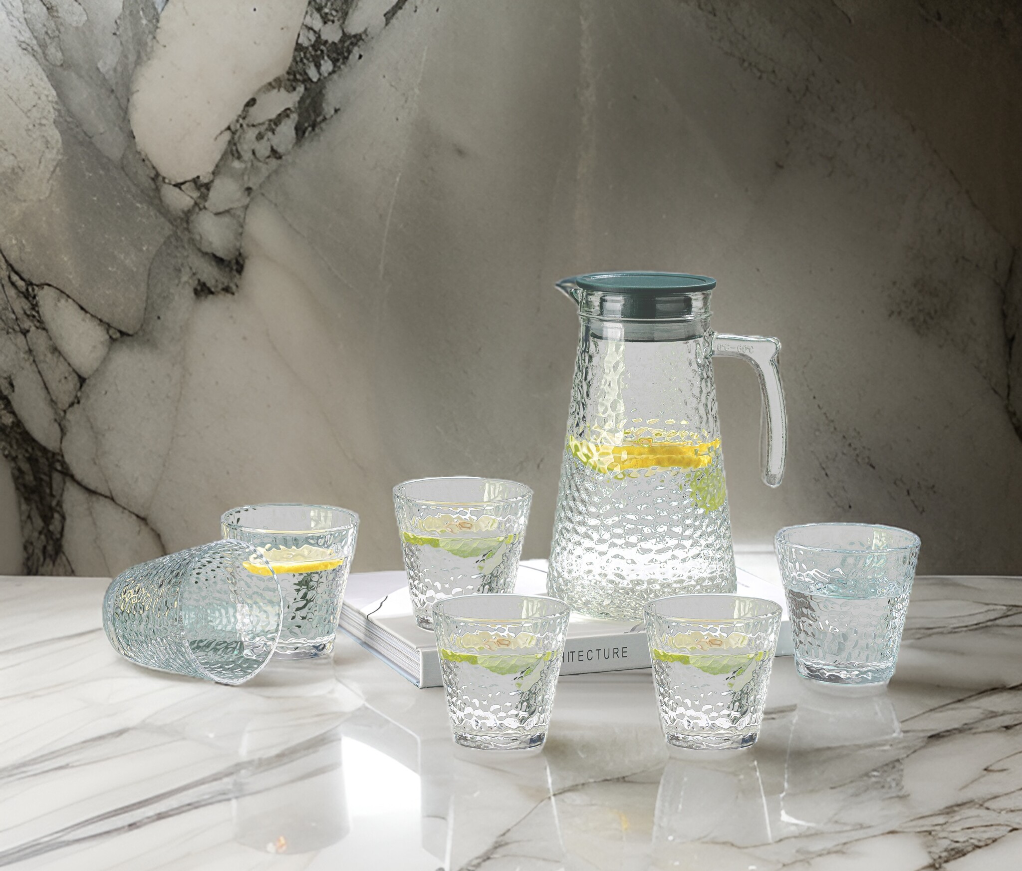 Glazenset 7-delig | Karaf met 6 waterglazen