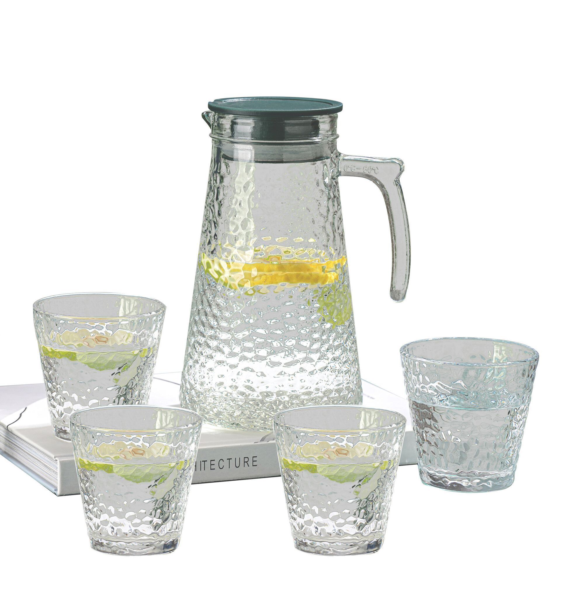 Glazenset 5-delig | Karaf met 4 waterglazen