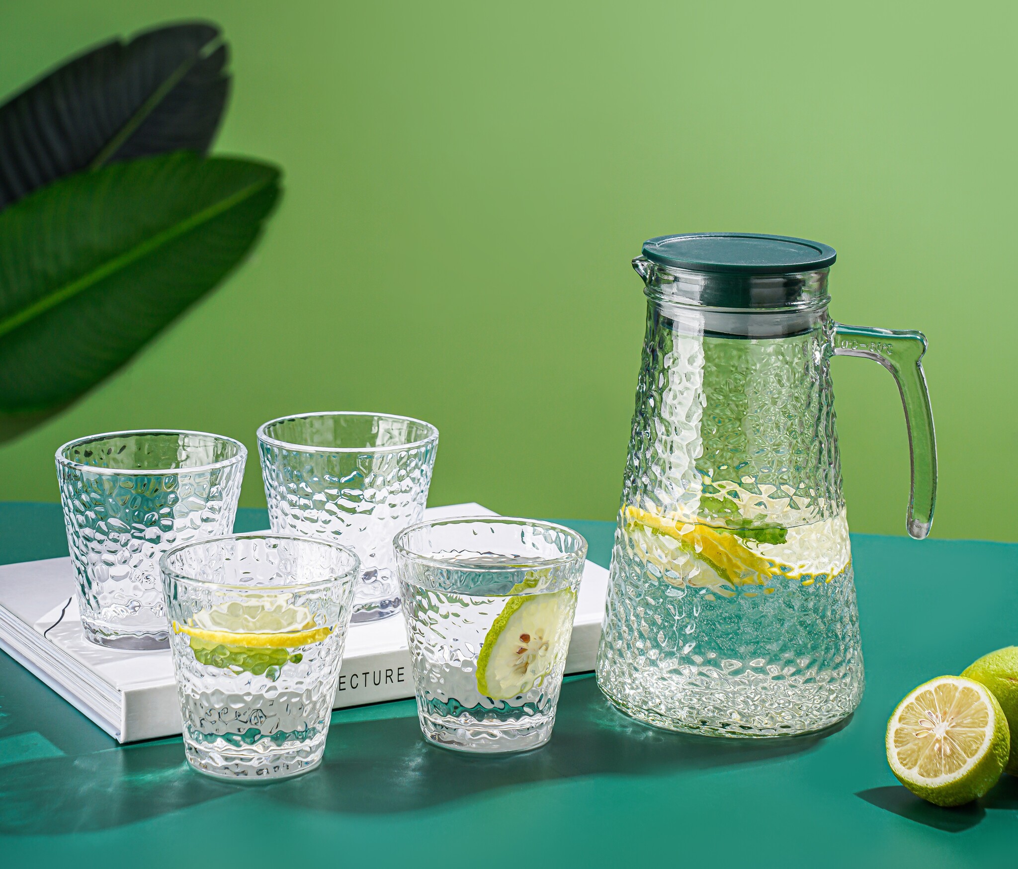 Glazenset 5-delig | Karaf met 4 waterglazen