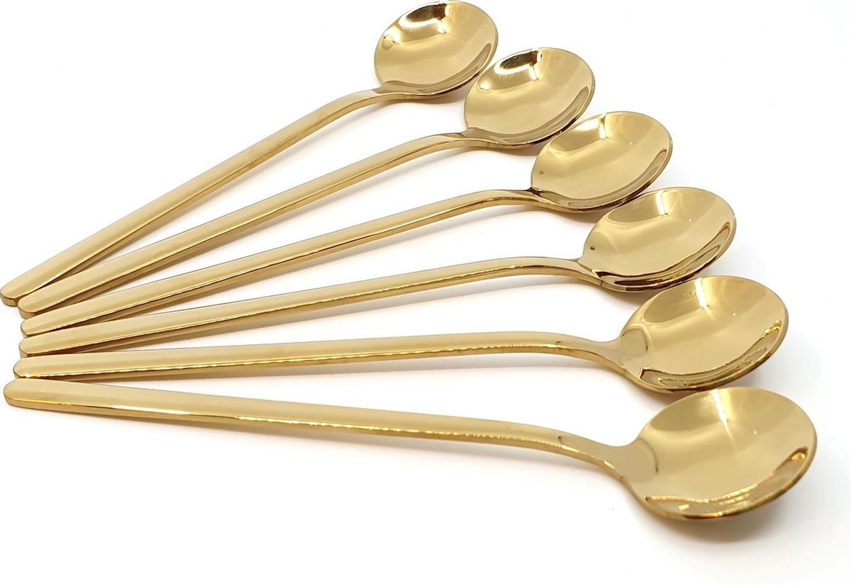 Theelepel - Koffielepel set van 6 | Goud