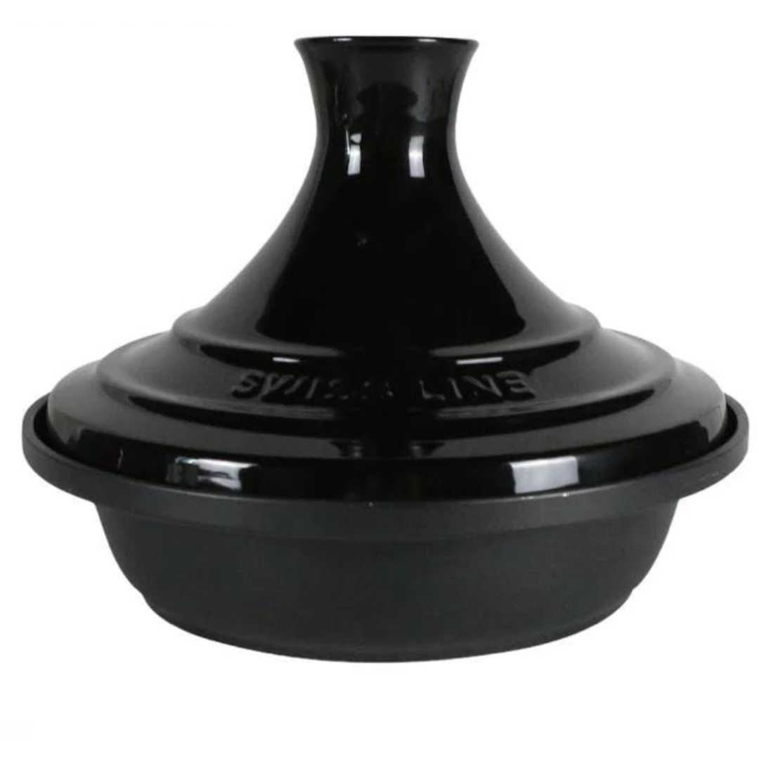 Tajine pan - Tanger - Zwart - Keramisch - anti-aanbaklaag