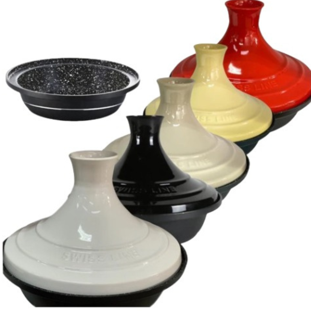 Tajine pan - Tanger - Rood - Keramisch - anti-aanbaklaag