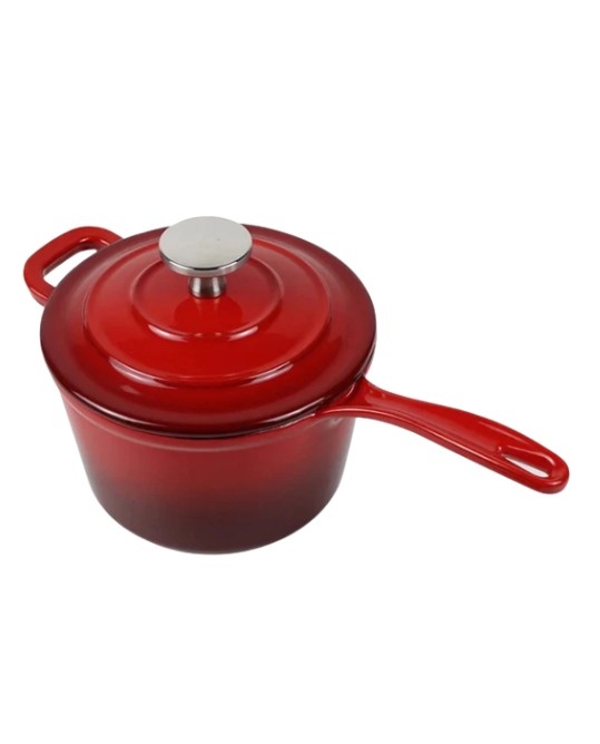 Gietijzeren steelpan rood - 14 cm - Swiss line