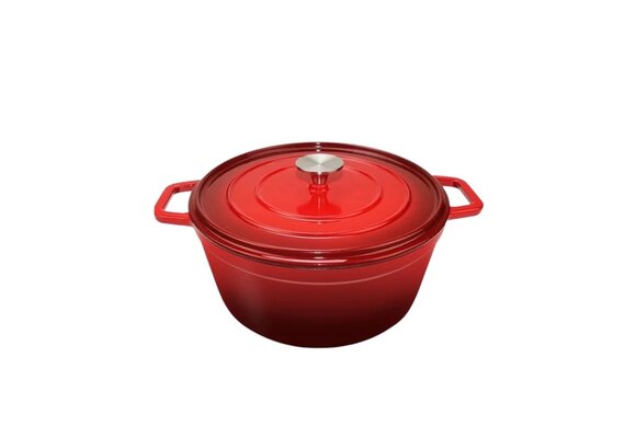 Gietijzeren braadpan rood  - 26 cm