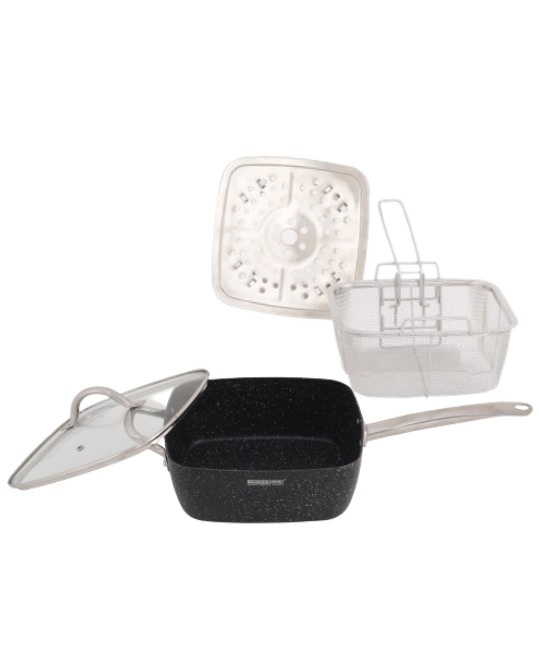 2 in 1 Vierkante Deepfry pan 24 cm