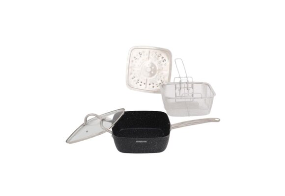 2 in 1 Vierkante Deepfry pan 24 cm