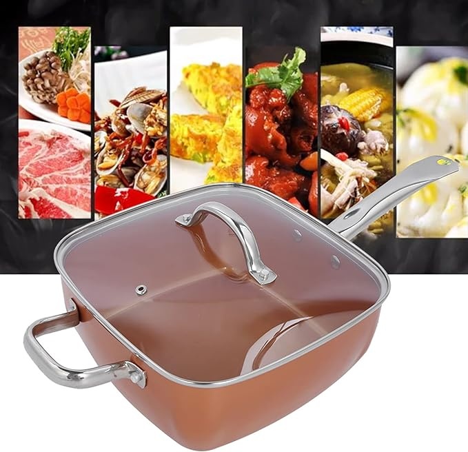 2 in 1 Vierkante Deepfry pan 24 cm