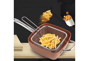 2 in 1 Vierkante Deepfry pan 24 cm