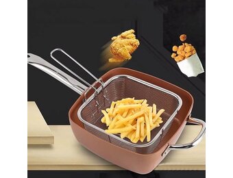 2 in 1 Vierkante Deepfry pan 24 cm