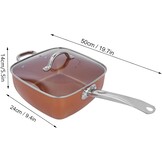 2 in 1 Vierkante Deepfry pan 24 cm