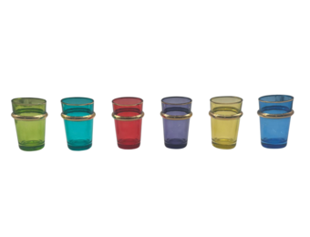 Marokkaanse theeglazen Fez - Mix kleuren | set van 12