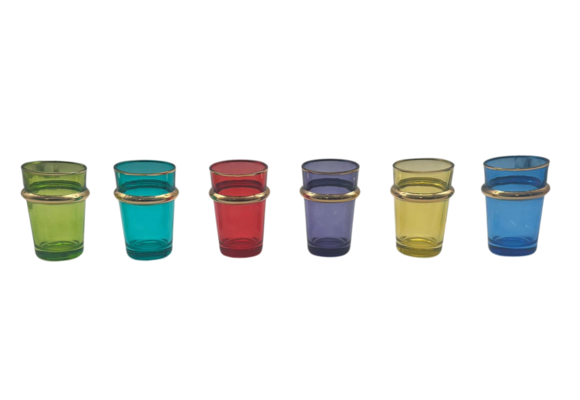 Marokkaanse theeglazen Fez - Mix kleuren | set van 12