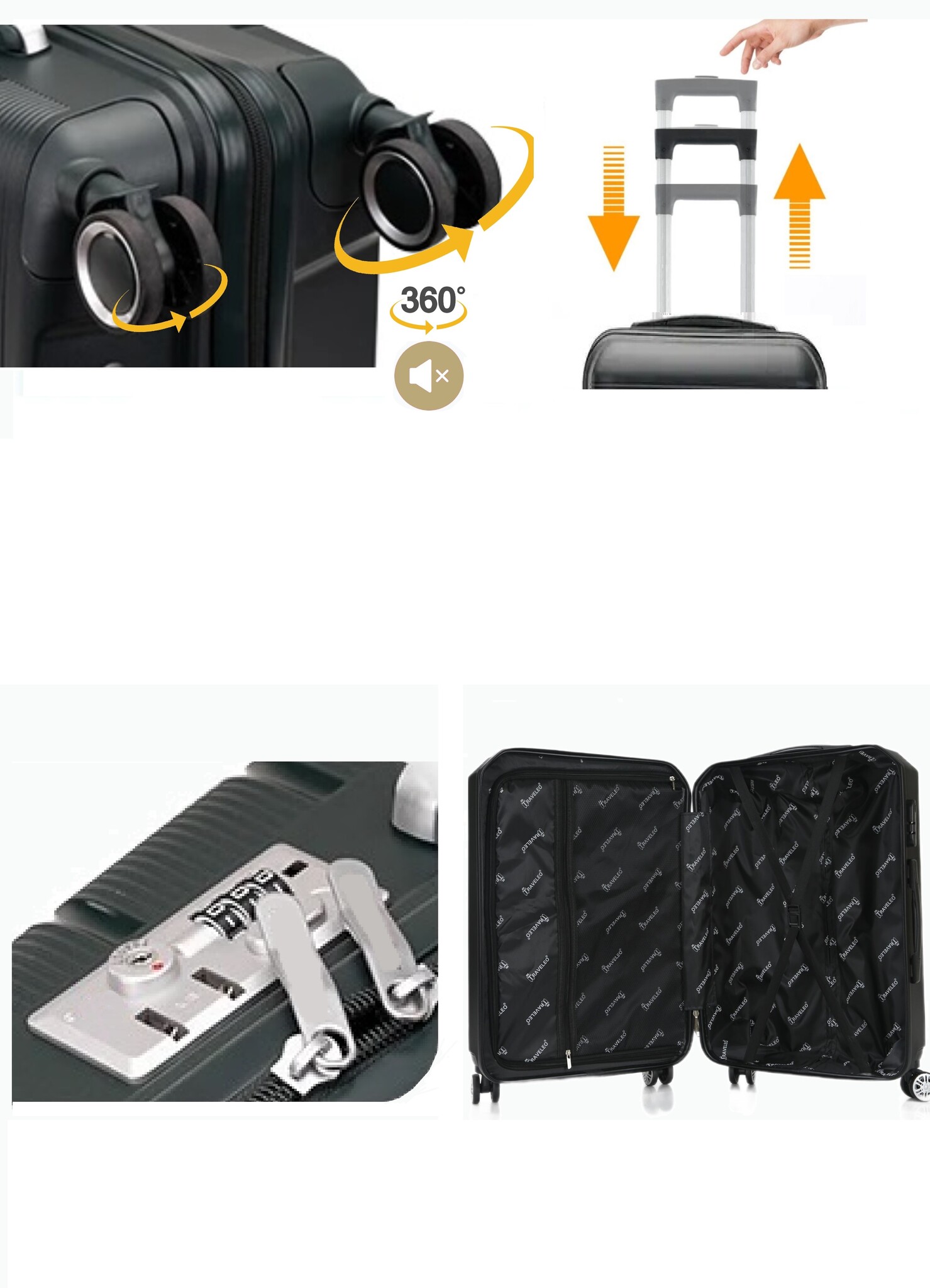 Reiskofferset Stark - 3 delig | Lichtgewicht - Oranje