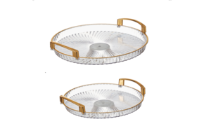 Kunststof dienblad set Bursa | Goud 2-delig