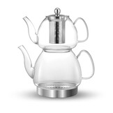 Theepotset -  Bora - 1.0/2.0 L - Transparant