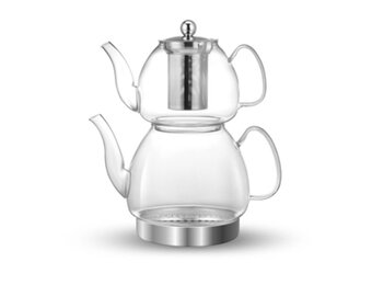 Theepotset - Bora - 1.0/2.0 L - Transparant