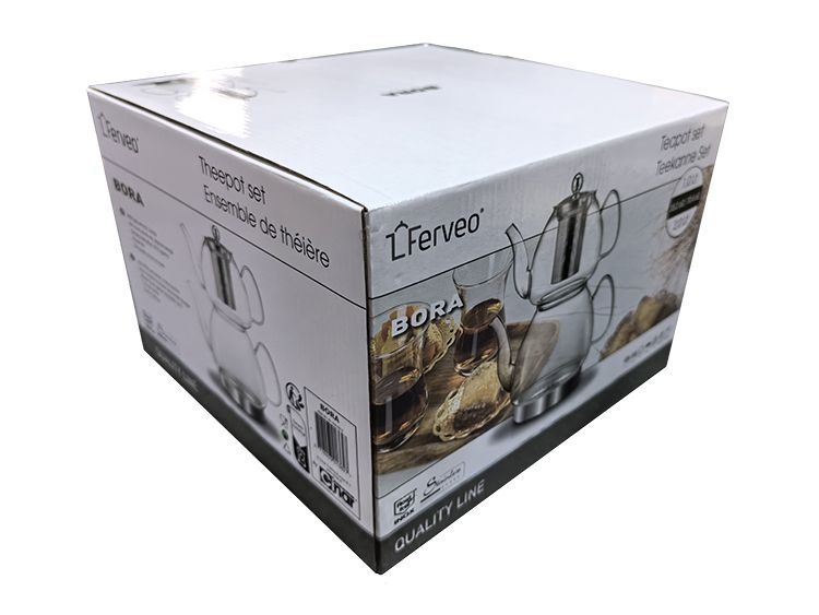 Theepotset -  Bora - 1.0/2.0 L - Transparant