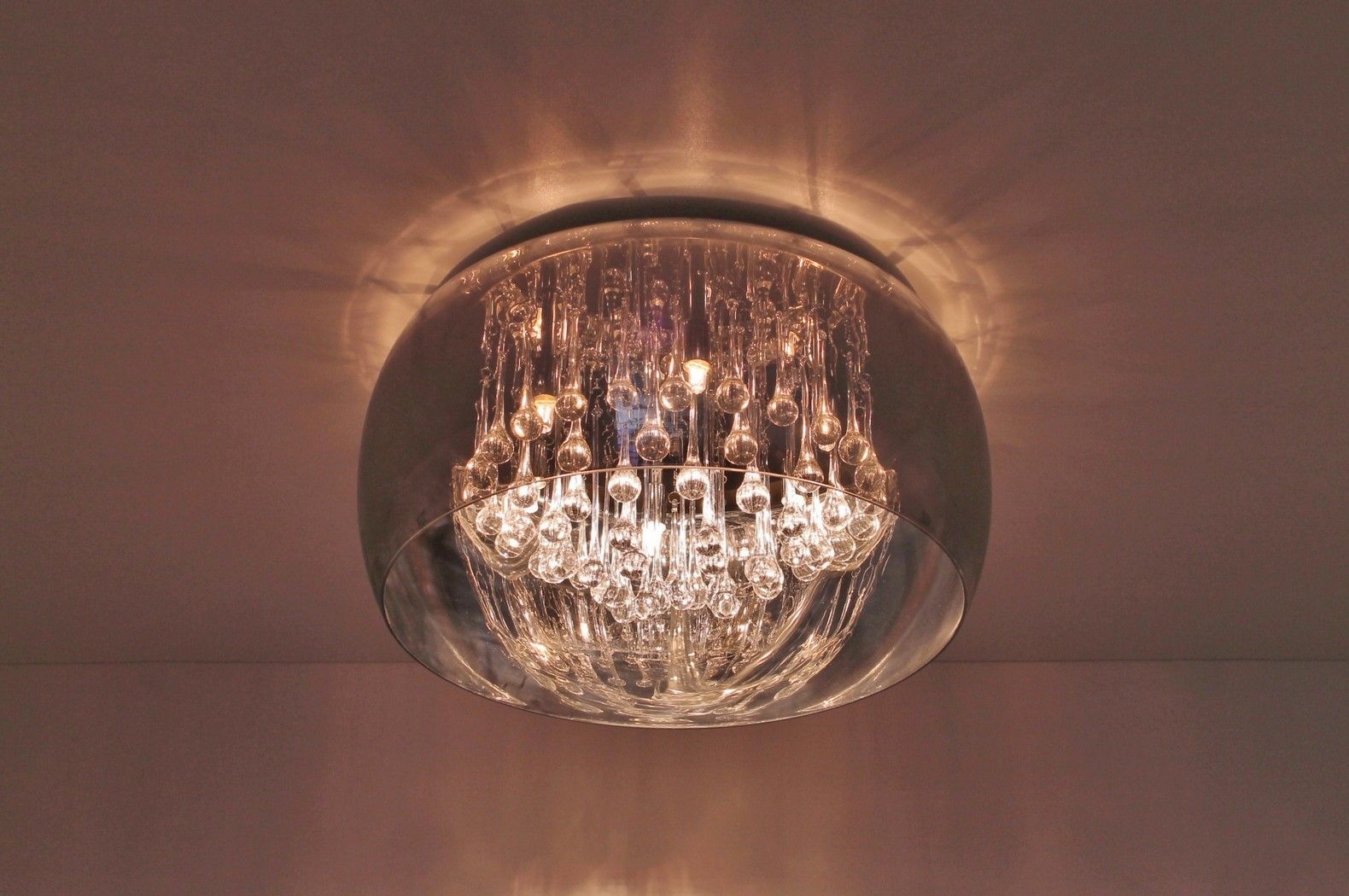 Plafondlamp Crystal Smoking glass