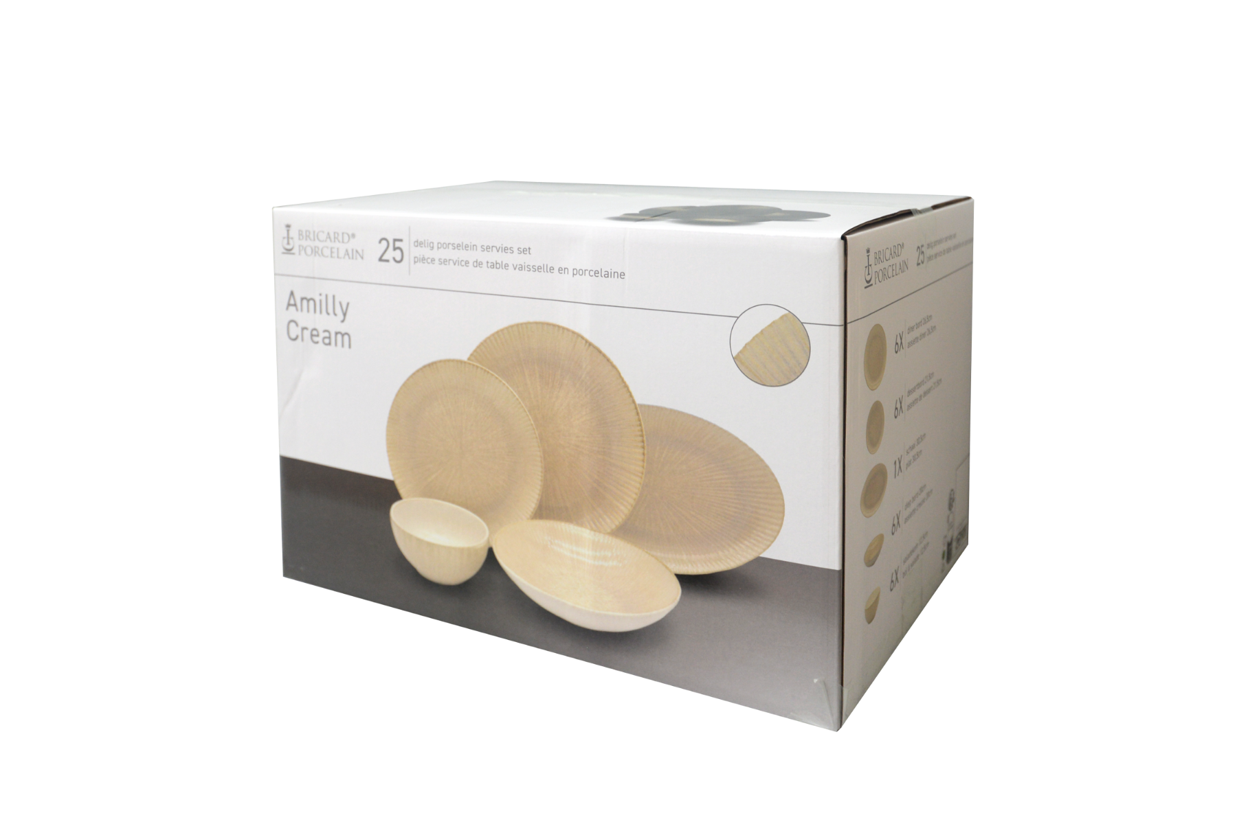 Bricard Amilly serviesset 25 delig Crème | 6 persoons