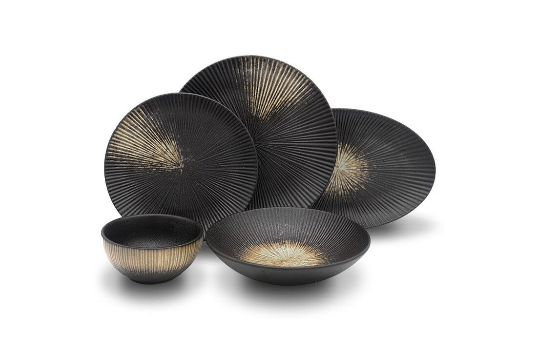 Bricard Amilly serviesset 25 delig Zwart Oker| 6 persoons