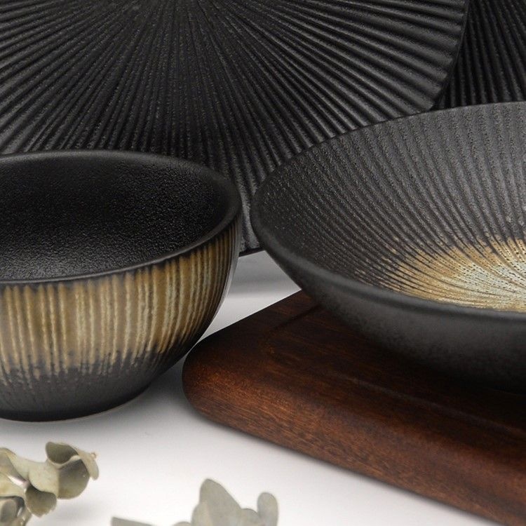 Bricard Amilly serviesset 25 delig Zwart Oker| 6 persoons