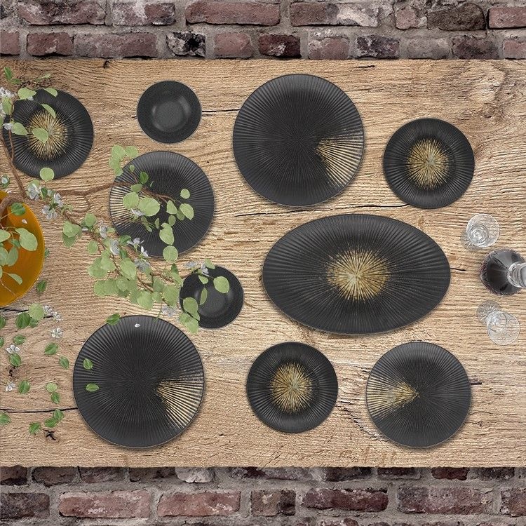 Bricard Amilly serviesset 25 delig Zwart Oker| 6 persoons