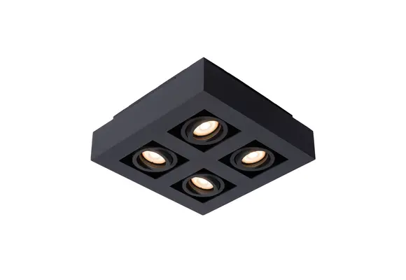 Moderne Plafondspot Quadrado - dimbaar 4x5W | Zwart