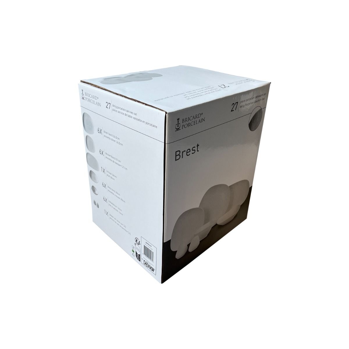 Bricard Brest serviesset 27 delig - mat wit | 6 persoons