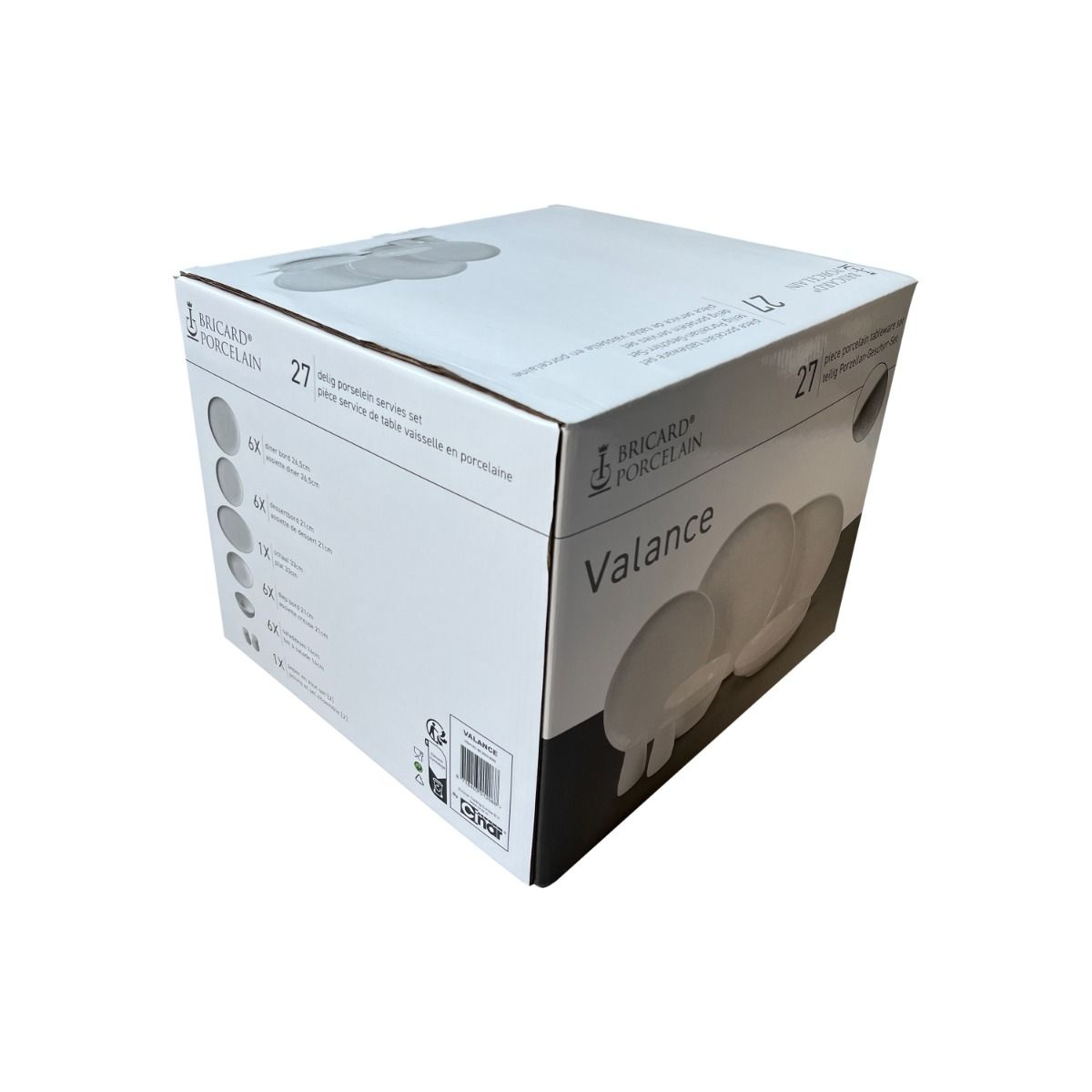 Bricard Porcelain Valance serviesset 27 delig - wit | 6 persoons