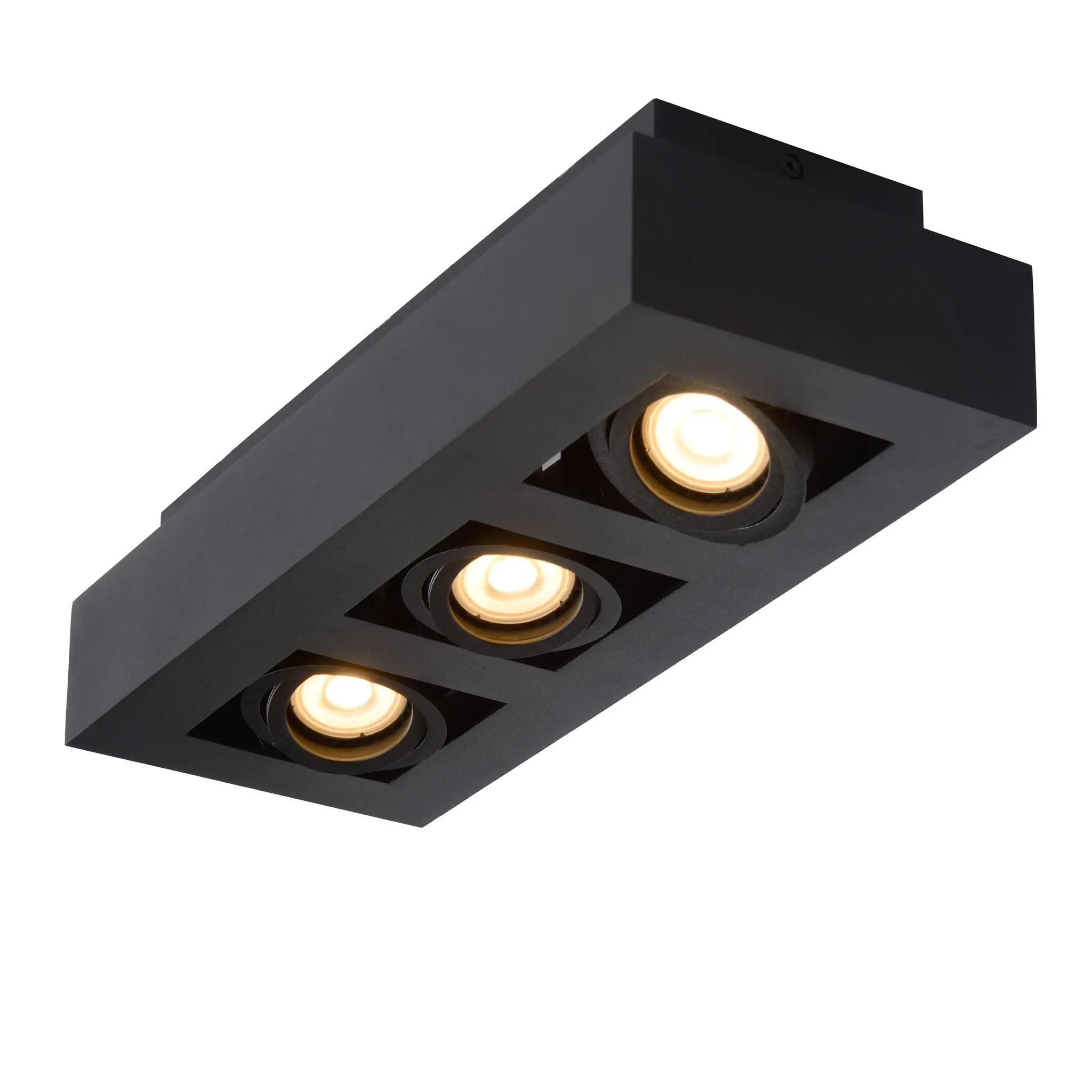 Moderne Plafondspot Quadrado - dimbaar 3x5W | Zwart