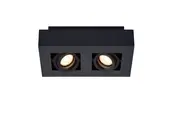 Moderne Plafondspot Quadrado - dimbaar 2x5W | Zwart