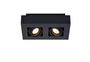 Moderne Plafondspot Quadrado - dimbaar 2x5W | Zwart