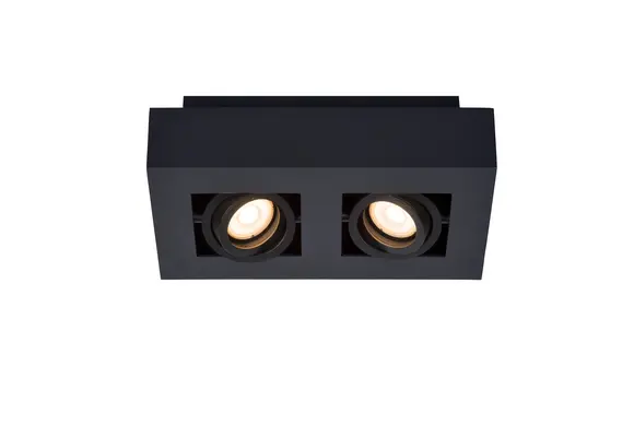 Moderne Plafondspot Quadrado - dimbaar 2x5W | Zwart